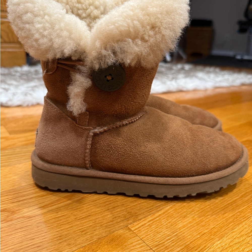 UGG Bailey Button Tan Shearling Boots